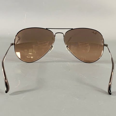 RAY-BAN Silver Taupe Metal Aviator Sunglasses