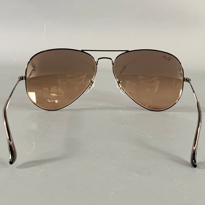 RAY-BAN Silver Taupe Metal Aviator Sunglasses