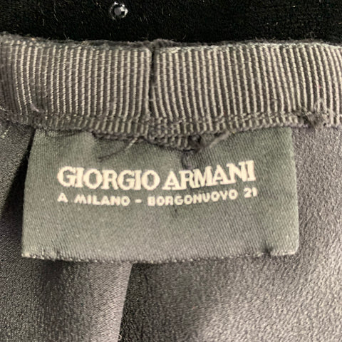 GIORGIO ARMANI Size S Black Velvet Rhinestones Side Zipper Casual Pants
