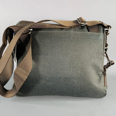 TUMI Grey Brown Canvas Messenger Bag