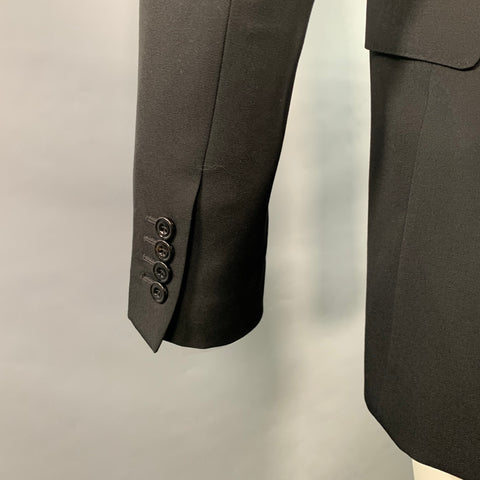 ALEXANDER MCQUEEN SS23 Size 38 Black Cut Out Wool Peak Lapel Sport Coat