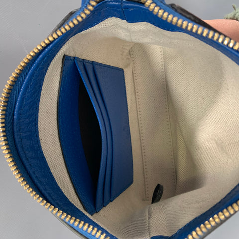 GUCCI Blue Pink Monogram Leather Cross Body Bags