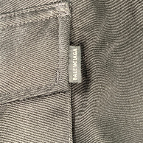 BALENCIAGA Size 34 Black Cotton Blend Cargo Casual Pants