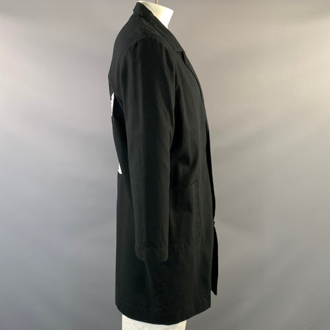 ENFANTS RICHES DEPRIMES ERD FW2016 XL Black Graphic Cotton Notch Lapel Coat