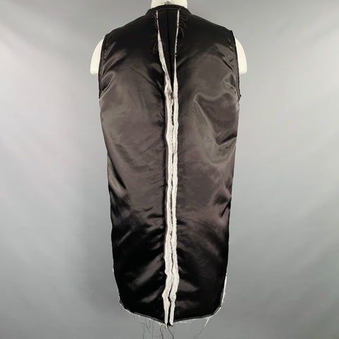 RICK OWENS FW21 Size 38 Gethsemane Black Cotton Oversized Raw Edge Vest