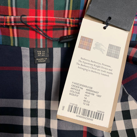 BURBERRY Size L Multi Color Cotton Plaid Belted Trench Coat