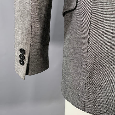 EMPORIO ARMANI Taille 36 Costume à revers en laine et soie unie gris
