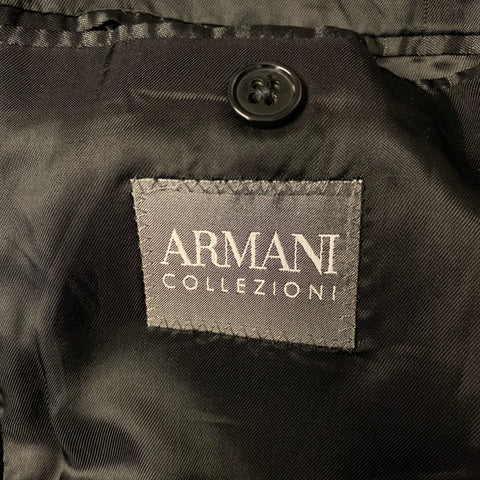 ARMANI COLLEZIONI Size 40 Black Velvet Cotton Elastane Sport Coat