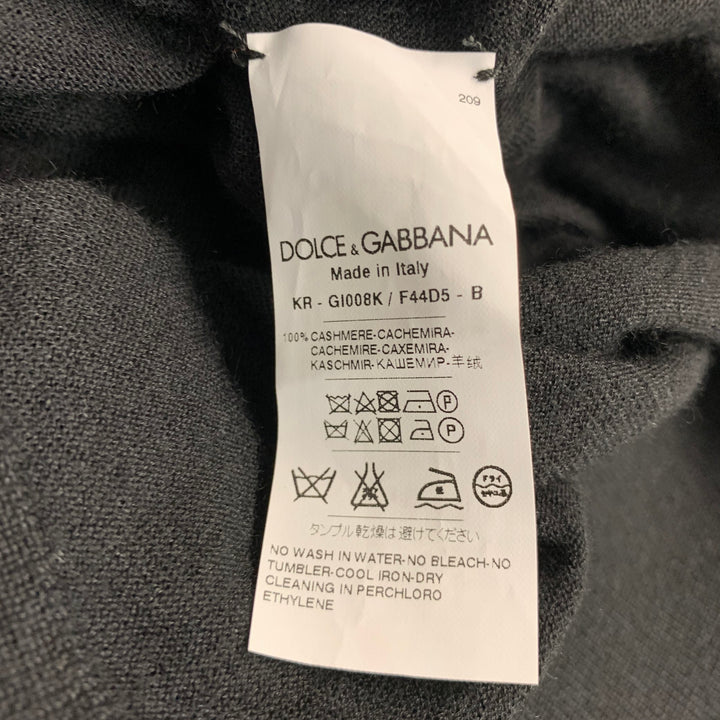 DOLCE & GABBANA Size L Black Knit Cashmere Crew Neck Pullover