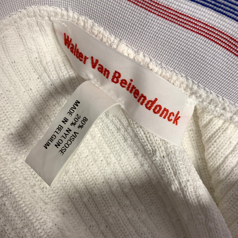 WALTER VAN BEIRENDONCK SS23 Size M White Textured Viscose Nylon JOCKSTRAP Pants
