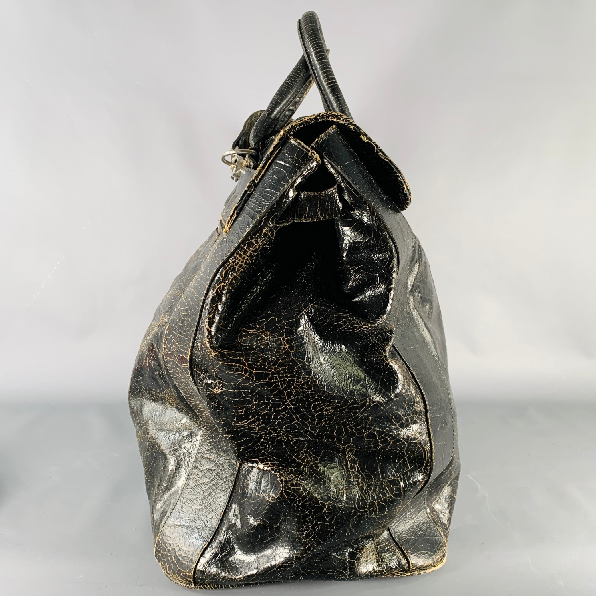 MARC MARMEL Herman Carryon Black Cracked Leather Bag – Sui Generis