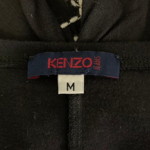 KENZO Size M Black White Cotton Embroidered T Shirt