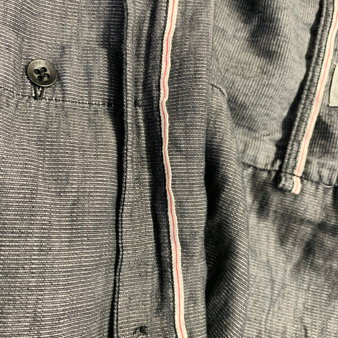 RAG & BONE Size M Grey Wrinkled Cotton Two Pockets Long Sleeve Shirt