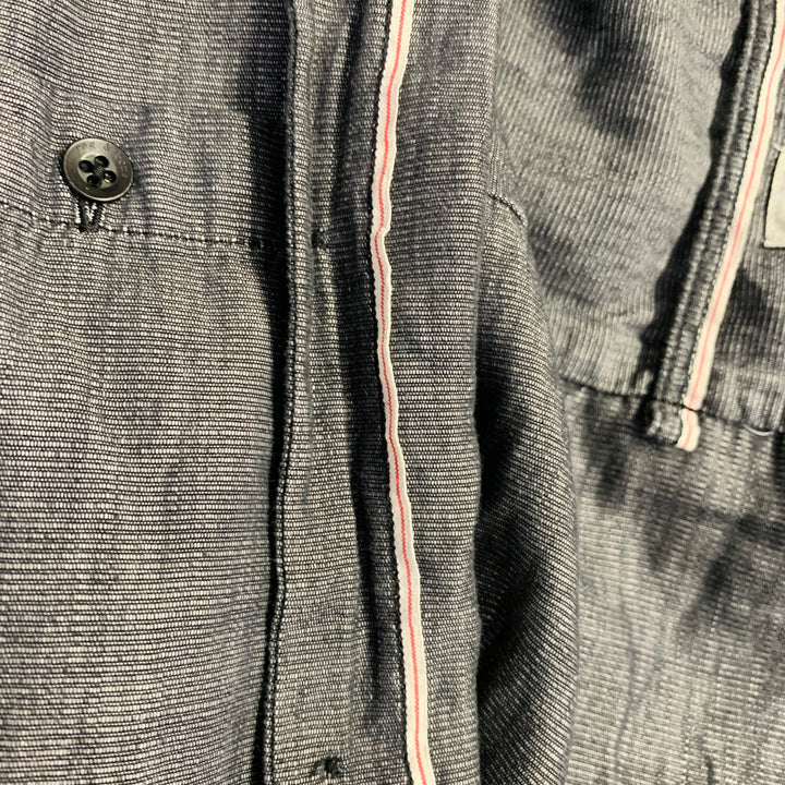 RAG & BONE Size M Grey Wrinkled Cotton Two Pockets Long Sleeve Shirt