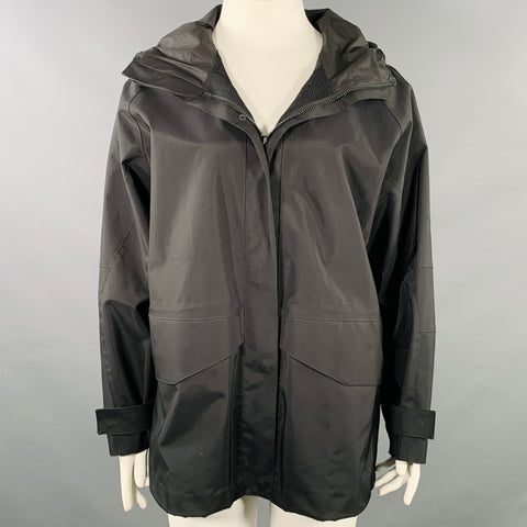 ARMANI COLLEZIONI Size 10 Black Nylon Blend Hooded Jacket