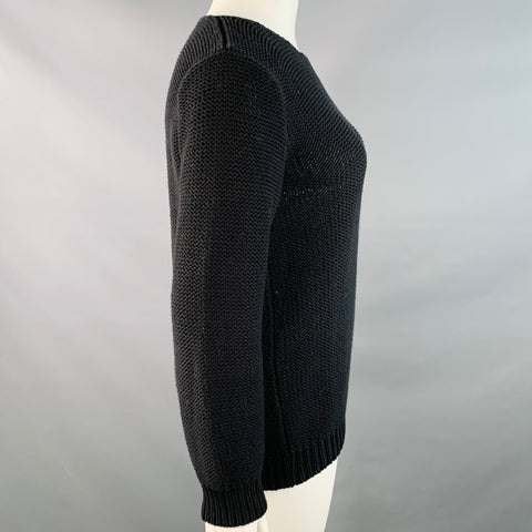 MM6 MAISON MARGIELA Size XL Black Cotton Knit Crew Neck Sweater