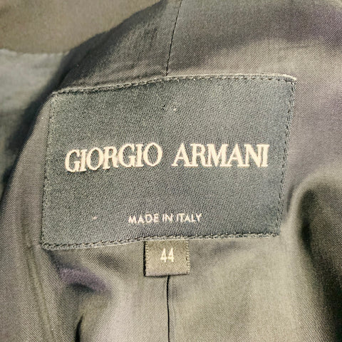 GIORGIO ARMANI Size 8 Black Virgin Wool Shawl Collar Jacket Blazer