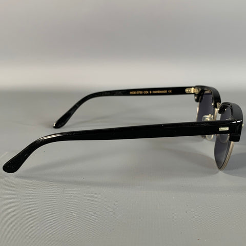 CUTLER AND GROSS Black Dark brown Acetate Sunglasses