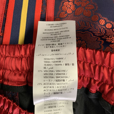 GUCCI Size 30  S Red Navy Brocade Shorts