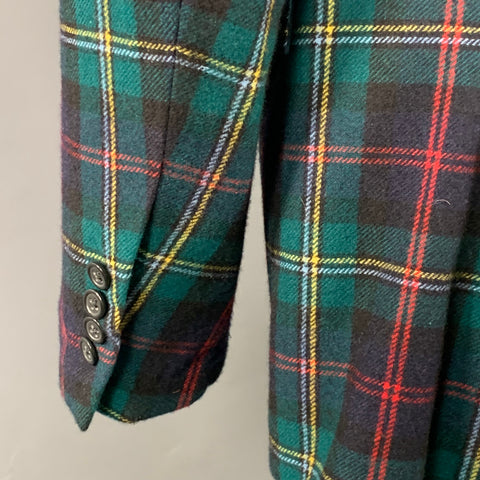 POLO by RALPH LAUREN Size 42 Long Green Red Plaid Wool Cashmere Sport Coat