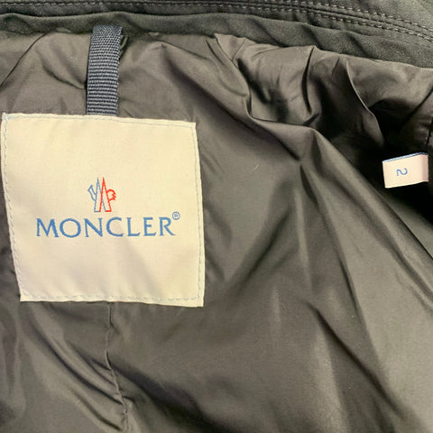 MONCLER Size M Black Polyester Zip Buttons Jacket