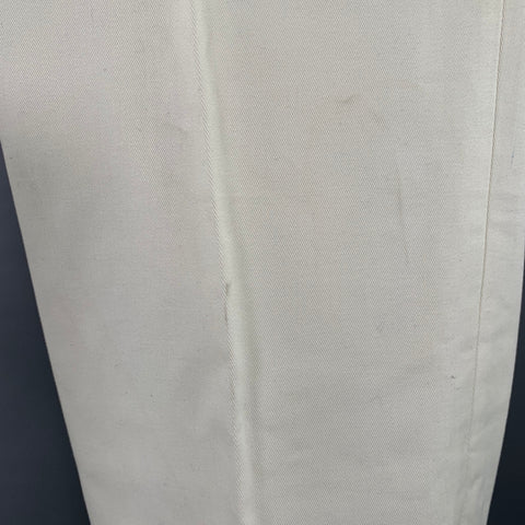 P.JOHNSON Size 32 Off White Twill Cotton Side Tabs Dress Pants