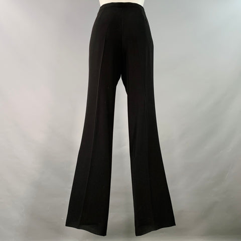 PRADA Size 8 Black Polyester Straight Side Zipper Dress Pants
