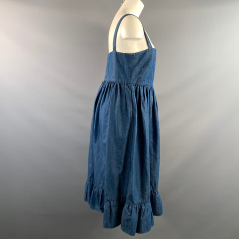 CO Size M Blue Cotton Linen Blend Long Dress