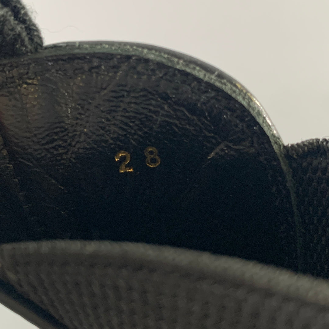 COMME des GARCONS HOMME PLUS Size 10 Black White Print Leather Pull On Boots