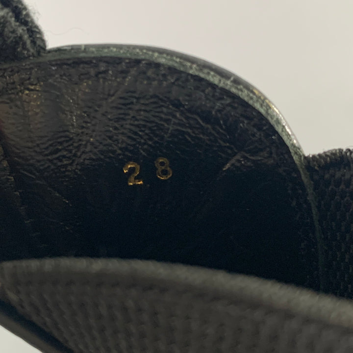 COMME des GARCONS HOMME PLUS Size 10 Black White Print Leather Pull On Boots