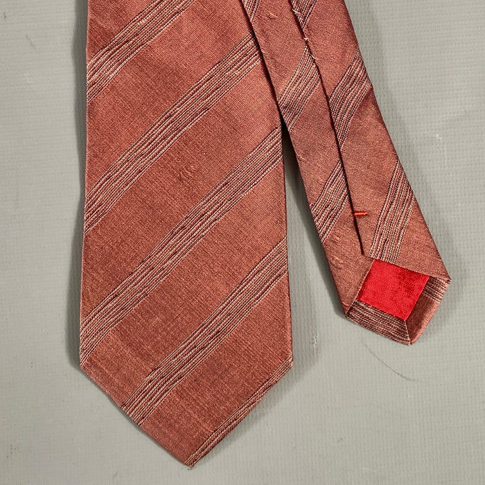 ISSEY MIYAKE Burgundy Grey Geometric Silk Tie