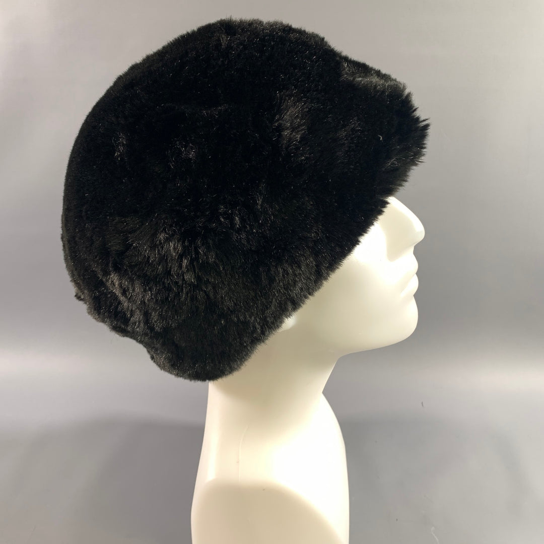GILLY FORGE Black Cotton  Acrylic Faux fur Hats