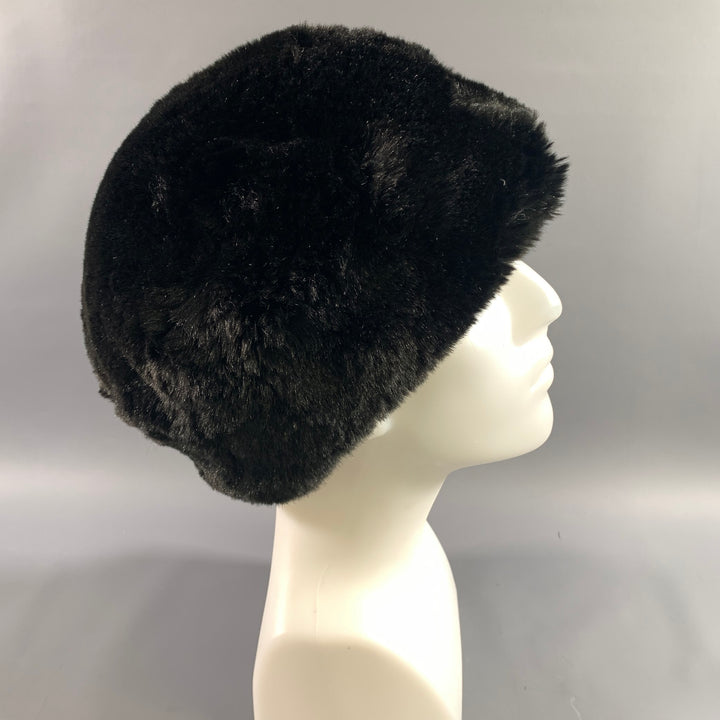 GILLY FORGE Black Cotton  Acrylic Faux fur Hats