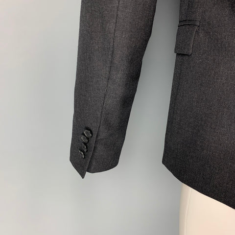 THE KOOPLES Talla 36 Abrigo deportivo con solapa de pico de lana color carbón