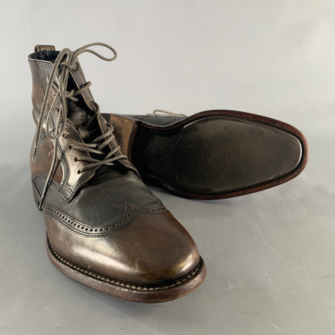 JOHN VARVATOS Size 9.5 Brown Leather Wingtip Boots