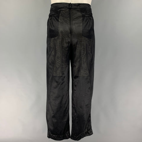 DOLCE & GABBANA Size 42 Black See Through Polyamide Peak Lapel Suit