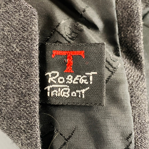 ROBERT TALBOTT Grey Charcoal Virgin Wool Tie