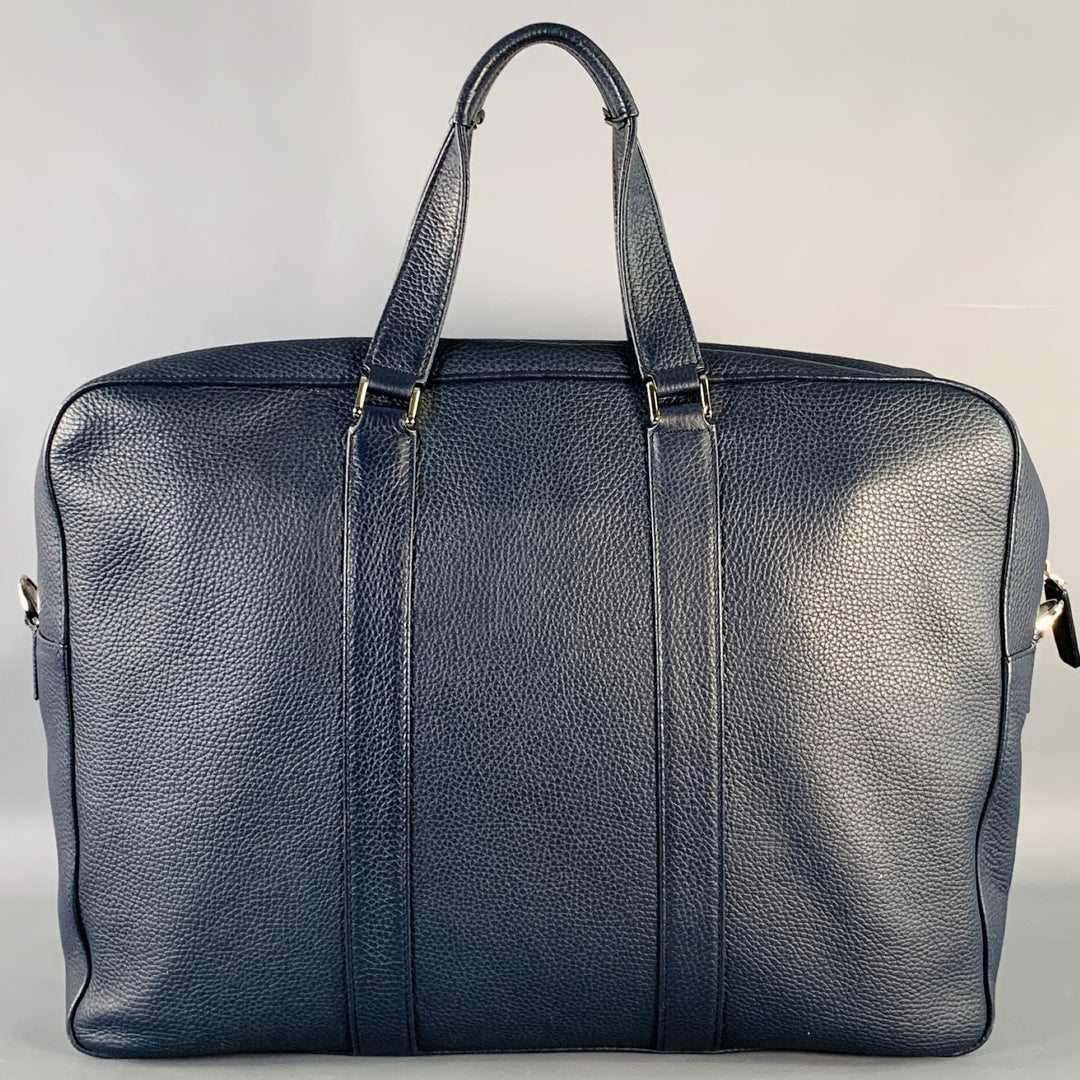 MONT BLANC Navy Pebble Grain Leather Briefcase
