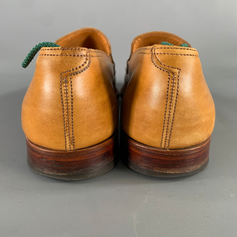 JOHN LOBB Size 9.5 Tan Leather Tassels Loafers