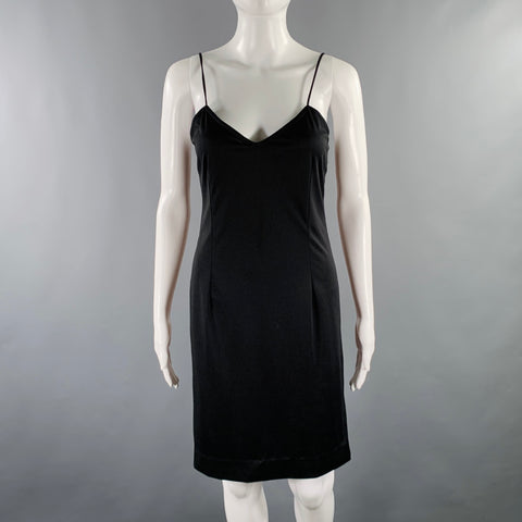 DRIES VAN NOTEN Size 6 Grey Black Silk Embroidered Short Sleeve Dress