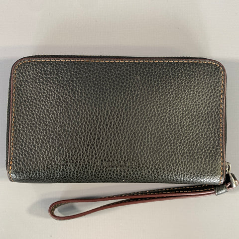 COACH 2017 Black White Statue Pebble Grain Leather Wallet