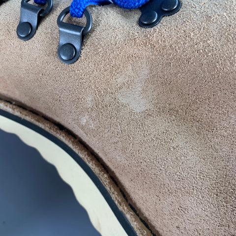 DANNER Size 9 Mountain Light Tan Blue Nubuck Lace-Up Hiking Boots