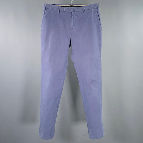 INCOTEX Size 32 Blue Grey Cotton Flat Front Jeans
