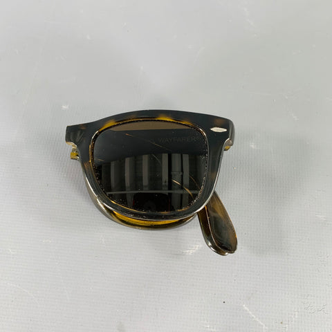 RAY-BAN Folding Wayfarer Brown Acetate Sunglasses