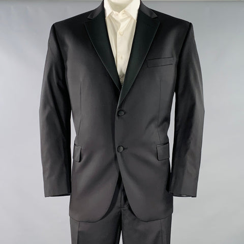 DAVID DONAHUE Size 48 Roarke Tux Black Wool Notch Lapel Tuxedo