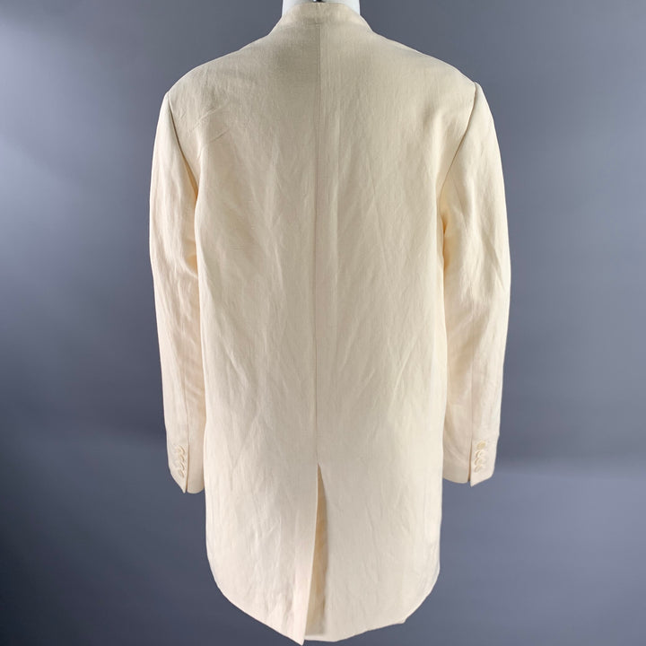 THE ROW Size L Cream Linen Blend Blazer