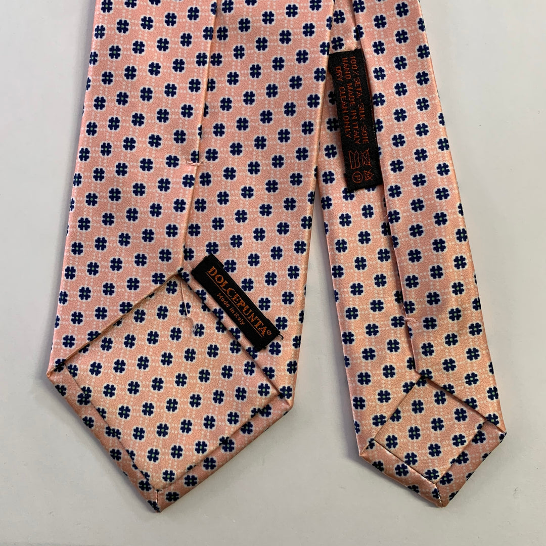 DOLCEPUNTA Pink Navy Floral Silk Tie