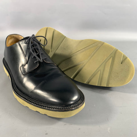 PAUL SMITH Size 9 Black Solid Leather Derby Lace Up Shoes