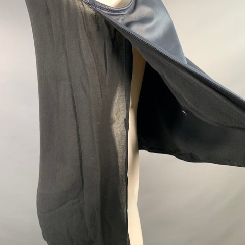 DAMIR DOMA Taille S Top sans manches décontracté en mousseline de soie et peau de mouton noire marine