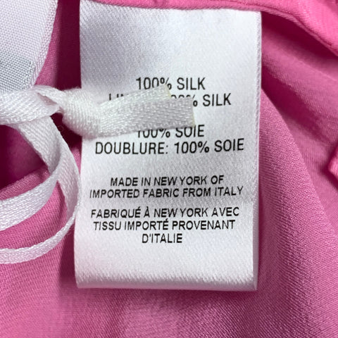 ALEJANDRA ALONSO ROJAS Size 2 Pink Fuchsia Silk Satin Two Tone Dip Dyed Blouse